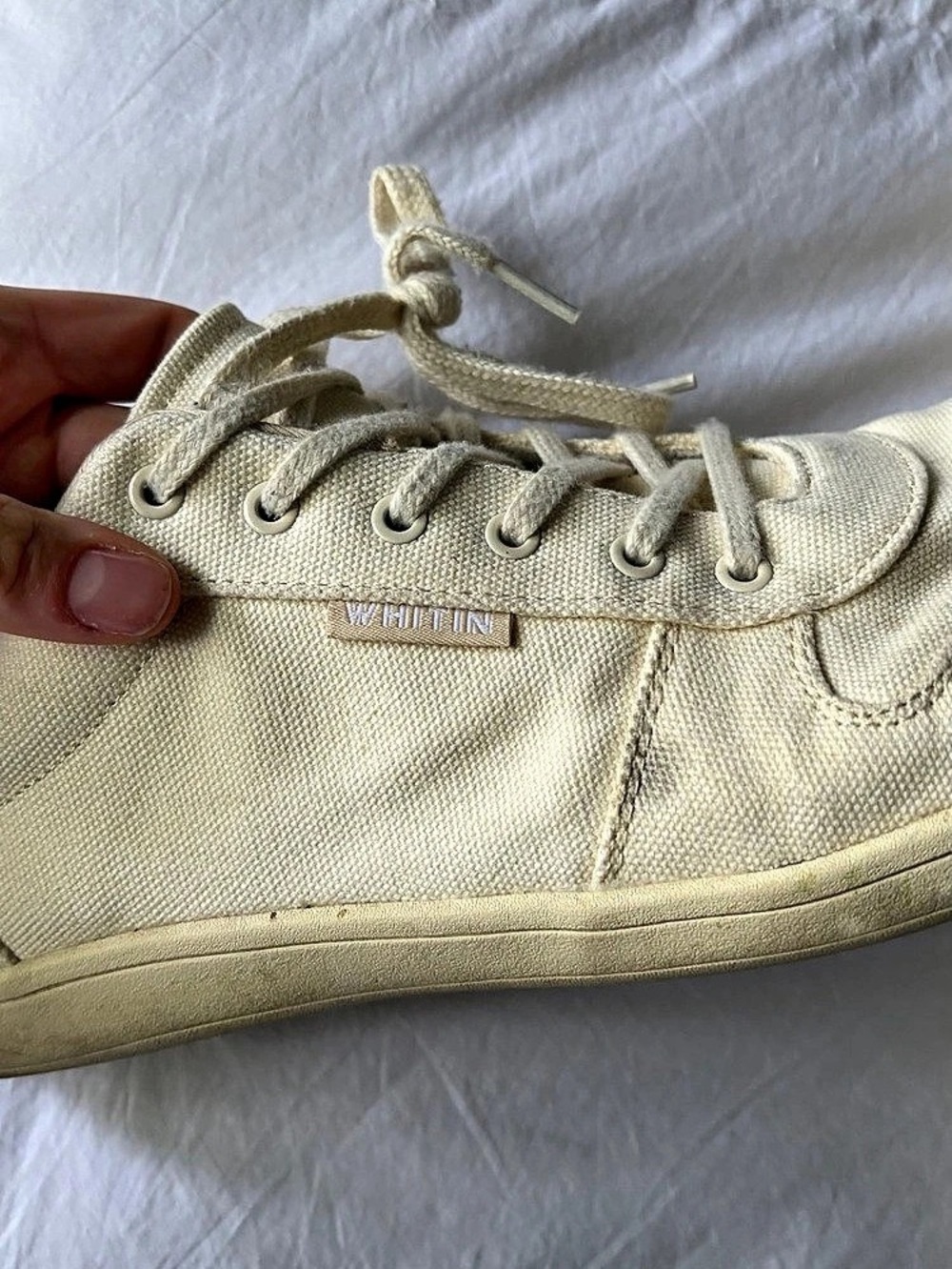 Whiten Men’s Sneakers in Cream - Picture 2 of 5